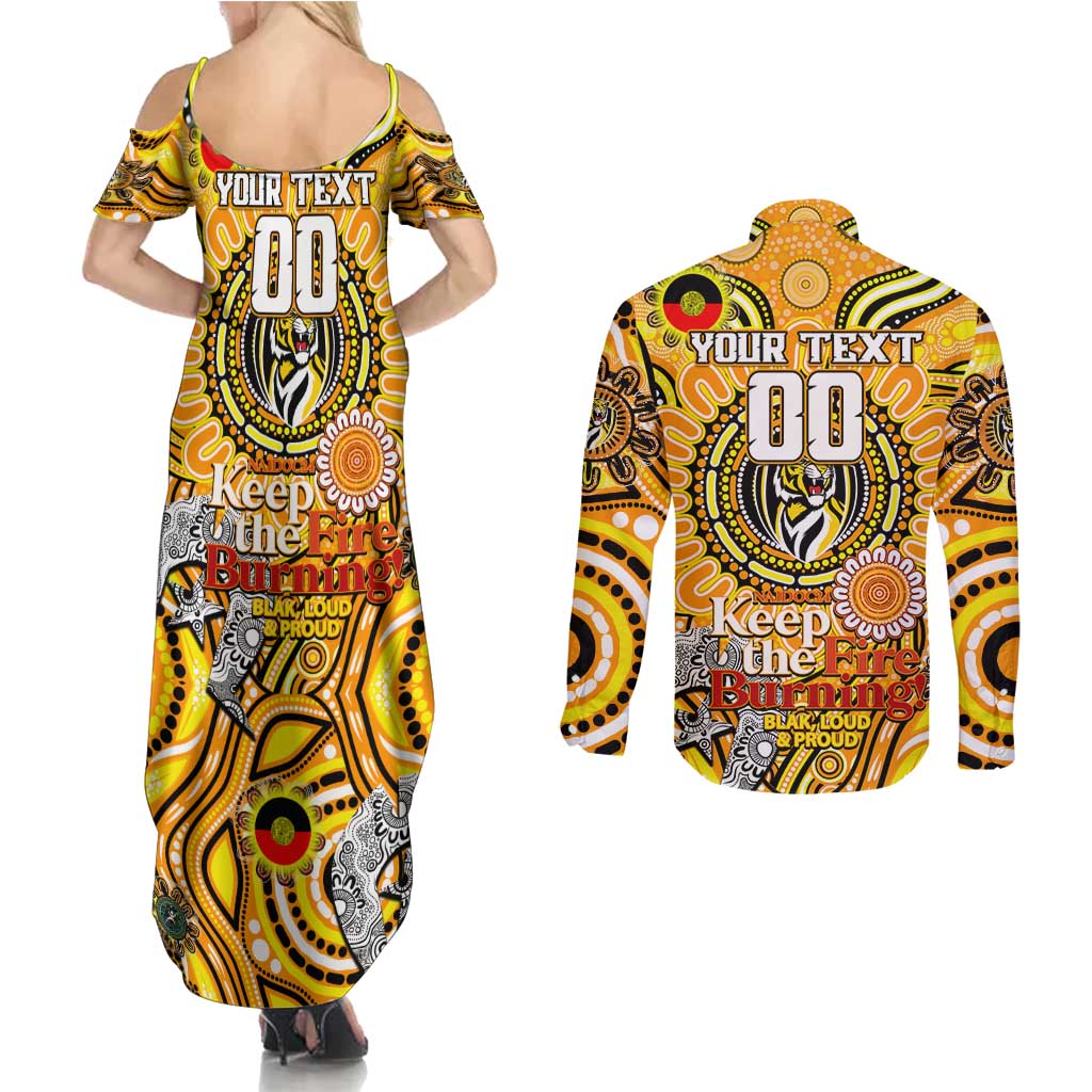 Custom Richmond Tiger NAIDOC Week 2024 Couples Matching Summer Maxi Dress and Long Sleeve Button Shirt Mascot Football