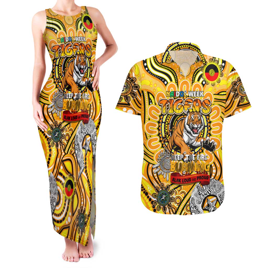 Custom Richmond Tiger NAIDOC Week 2024 Couples Matching Tank Maxi Dress and Hawaiian Shirt Mascot Football