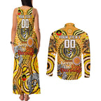 Custom Richmond Tiger NAIDOC Week 2024 Couples Matching Tank Maxi Dress and Long Sleeve Button Shirt Mascot Football