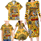 Custom Richmond Tiger NAIDOC Week 2024 Family Matching Long Sleeve Bodycon Dress and Hawaiian Shirt Mascot Football