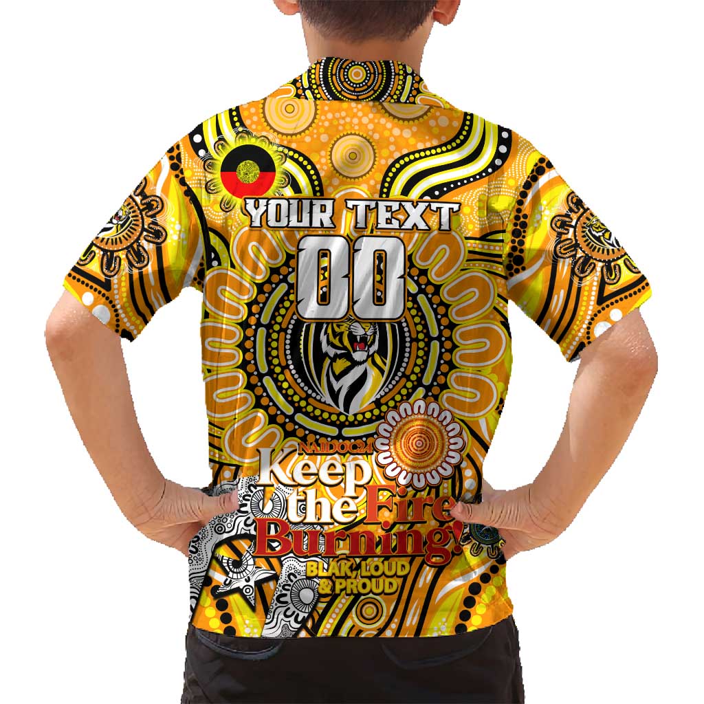 Custom Richmond Tiger NAIDOC Week 2024 Family Matching Long Sleeve Bodycon Dress and Hawaiian Shirt Mascot Football