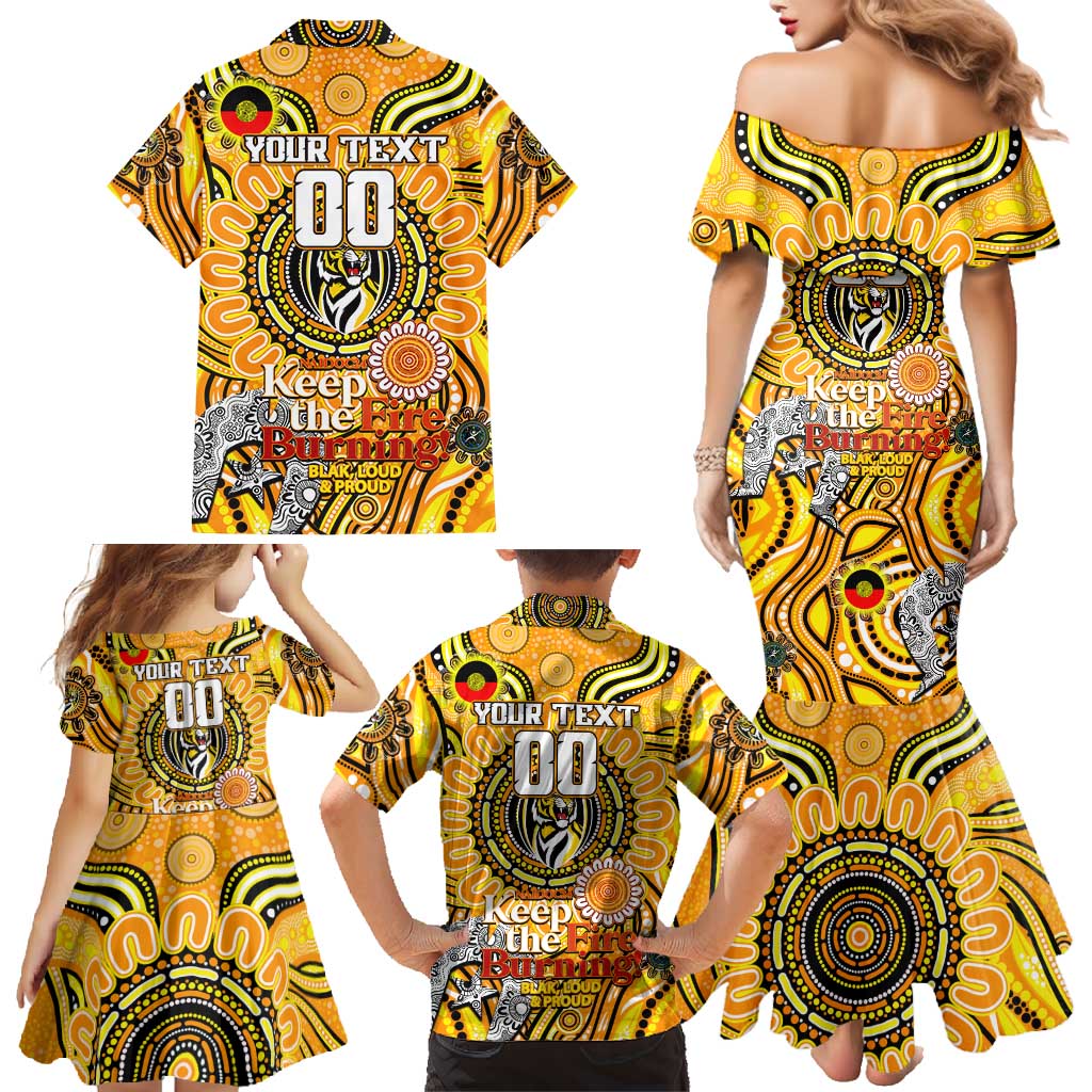 Custom Richmond Tiger NAIDOC Week 2024 Family Matching Mermaid Dress and Hawaiian Shirt Mascot Football