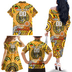 Custom Richmond Tiger NAIDOC Week 2024 Family Matching Off The Shoulder Long Sleeve Dress and Hawaiian Shirt Mascot Football