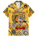 Custom Richmond Tiger NAIDOC Week 2024 Family Matching Off The Shoulder Long Sleeve Dress and Hawaiian Shirt Mascot Football