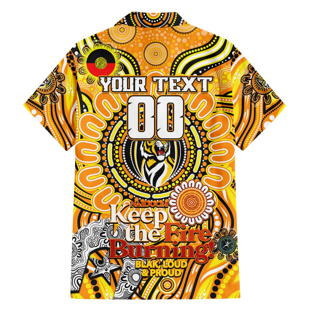 Custom Richmond Tiger NAIDOC Week 2024 Family Matching Off The Shoulder Long Sleeve Dress and Hawaiian Shirt Mascot Football