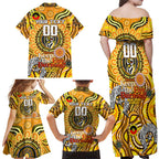 Custom Richmond Tiger NAIDOC Week 2024 Family Matching Off Shoulder Maxi Dress and Hawaiian Shirt Mascot Football