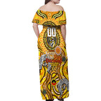 Custom Richmond Tiger NAIDOC Week 2024 Family Matching Off Shoulder Maxi Dress and Hawaiian Shirt Mascot Football