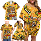 Custom Richmond Tiger NAIDOC Week 2024 Family Matching Off Shoulder Short Dress and Hawaiian Shirt Mascot Football