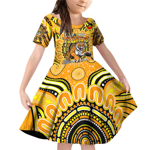 Custom Richmond Tiger NAIDOC Week 2024 Family Matching Off Shoulder Short Dress and Hawaiian Shirt Mascot Football