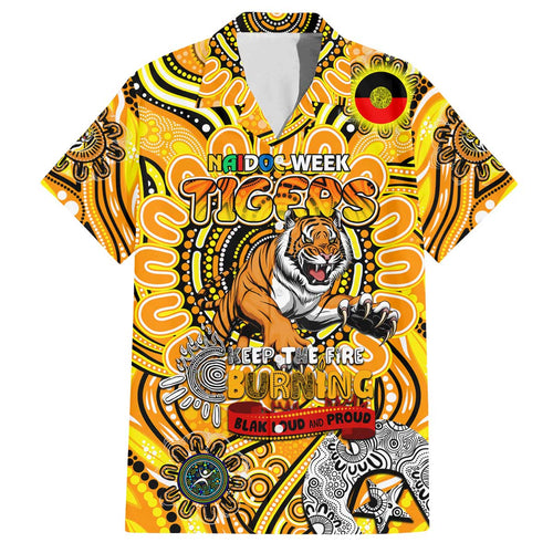 Custom Richmond Tiger NAIDOC Week 2024 Family Matching Off Shoulder Short Dress and Hawaiian Shirt Mascot Football
