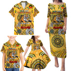 Custom Richmond Tiger NAIDOC Week 2024 Family Matching Puletasi and Hawaiian Shirt Mascot Football