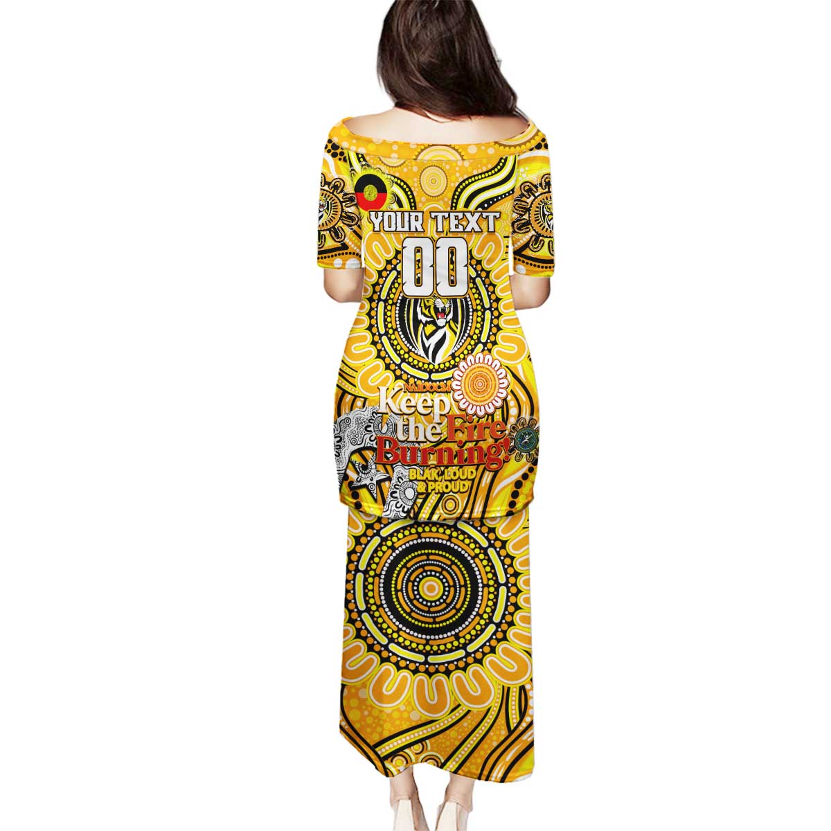 Custom Richmond Tiger NAIDOC Week 2024 Family Matching Puletasi and Hawaiian Shirt Mascot Football