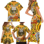 Custom Richmond Tiger NAIDOC Week 2024 Family Matching Short Sleeve Bodycon Dress and Hawaiian Shirt Mascot Football