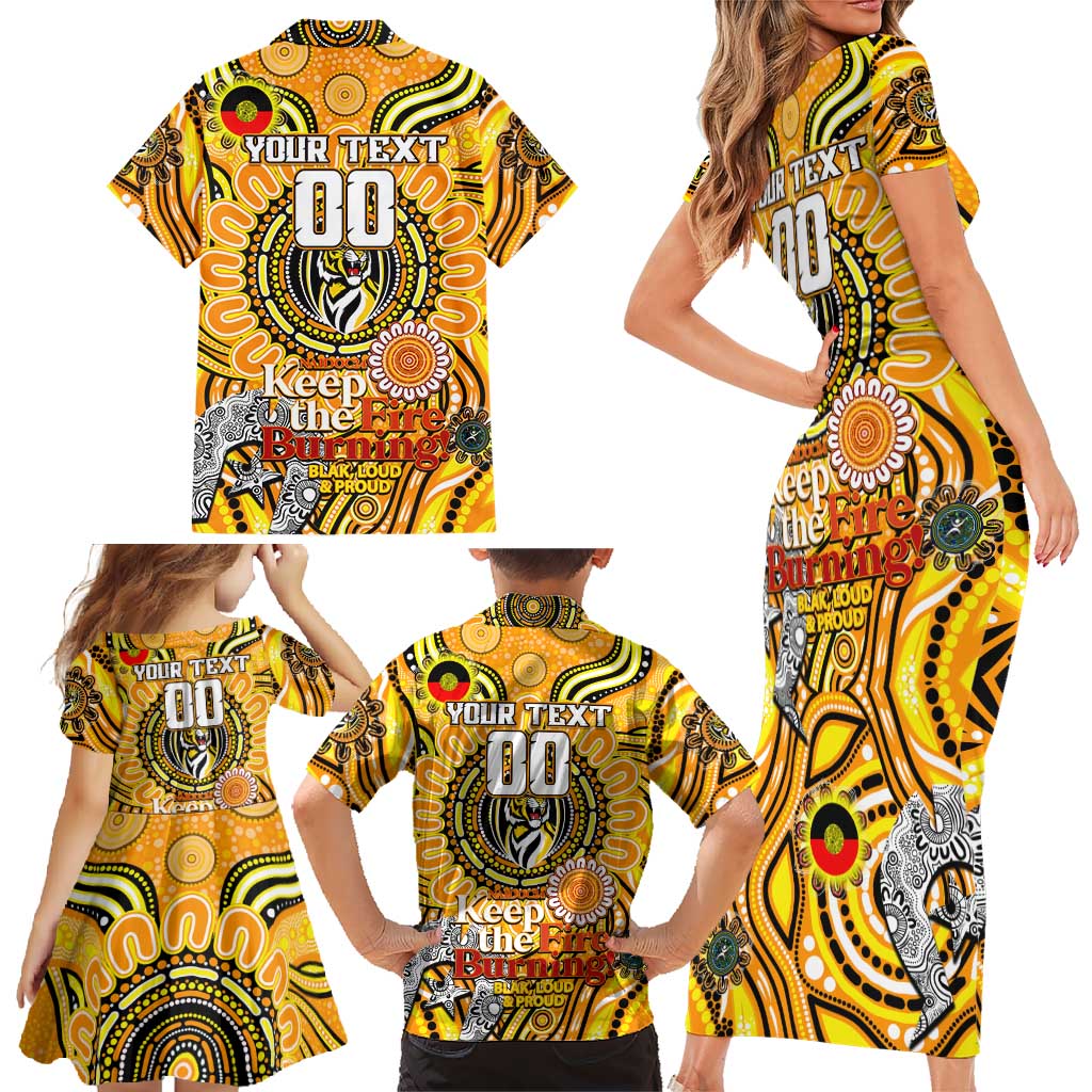Custom Richmond Tiger NAIDOC Week 2024 Family Matching Short Sleeve Bodycon Dress and Hawaiian Shirt Mascot Football