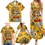 Custom Richmond Tiger NAIDOC Week 2024 Family Matching Summer Maxi Dress and Hawaiian Shirt Mascot Football