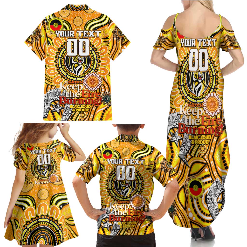 Custom Richmond Tiger NAIDOC Week 2024 Family Matching Summer Maxi Dress and Hawaiian Shirt Mascot Football
