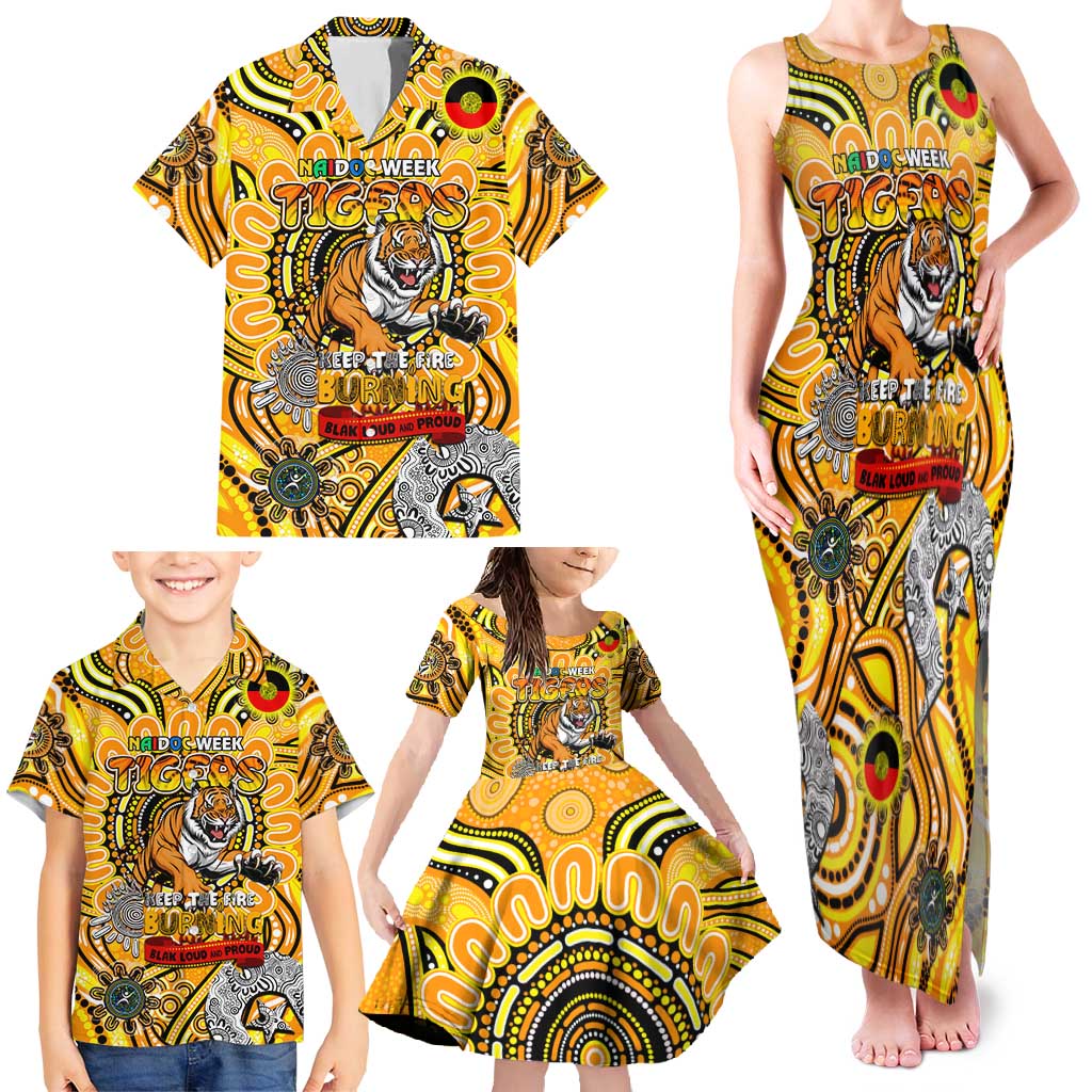 Custom Richmond Tiger NAIDOC Week 2024 Family Matching Tank Maxi Dress and Hawaiian Shirt Mascot Football