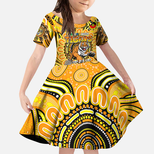 Custom Richmond Tiger NAIDOC Week 2024 Kid Short Sleeve Dress Mascot Football