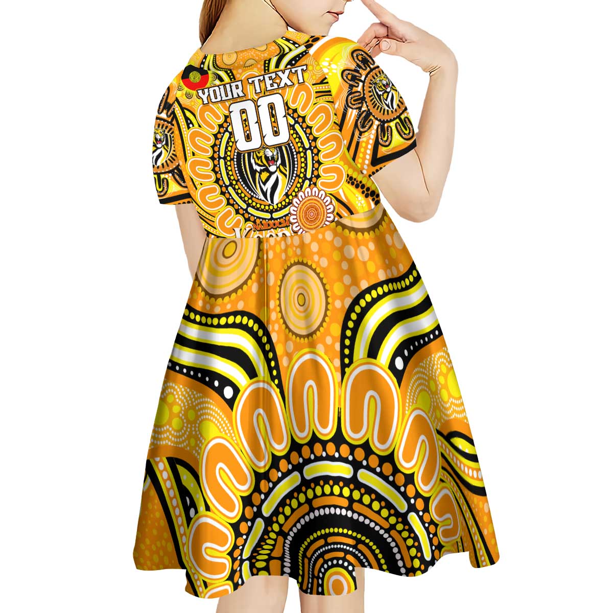 Custom Richmond Tiger NAIDOC Week 2024 Kid Short Sleeve Dress Mascot Football