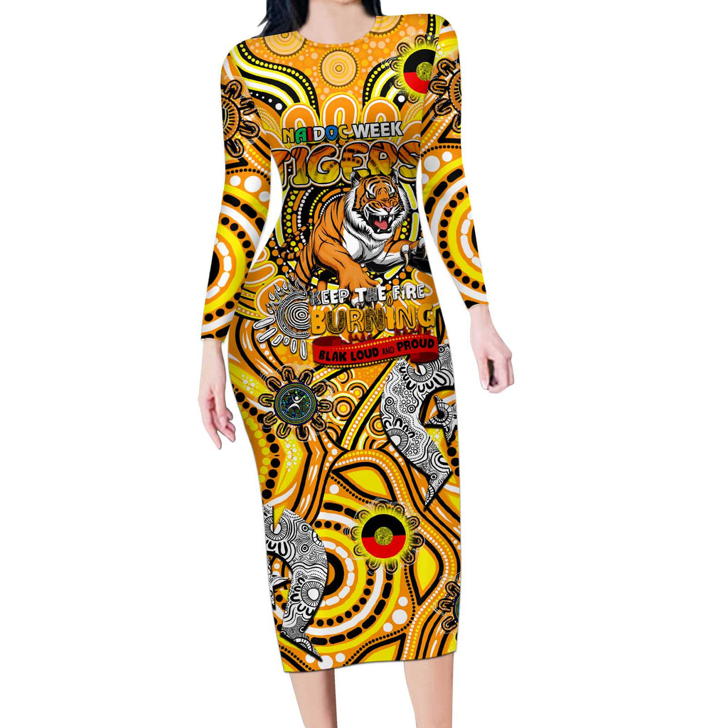 Custom Richmond Tiger NAIDOC Week 2024 Long Sleeve Bodycon Dress Mascot Football