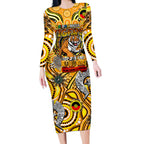 Custom Richmond Tiger NAIDOC Week 2024 Long Sleeve Bodycon Dress Mascot Football