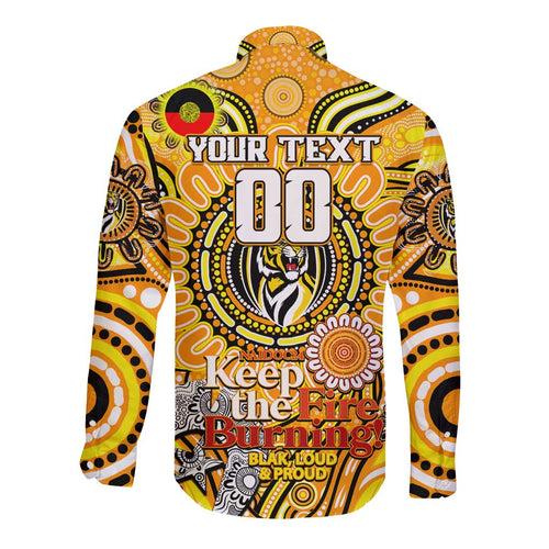 Custom Richmond Tiger NAIDOC Week 2024 Long Sleeve Button Shirt Mascot Football