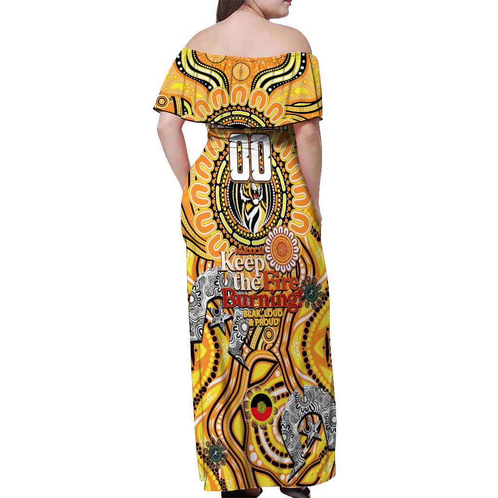 Custom Richmond Tiger NAIDOC Week 2024 Off Shoulder Maxi Dress Mascot Football