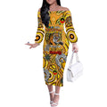 Custom Richmond Tiger NAIDOC Week 2024 Off The Shoulder Long Sleeve Dress Mascot Football