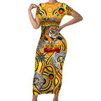 Custom Richmond Tiger NAIDOC Week 2024 Short Sleeve Bodycon Dress Mascot Football