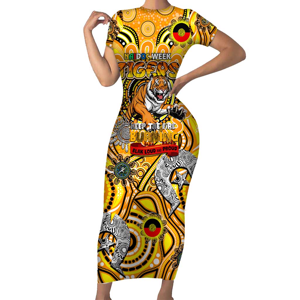 Custom Richmond Tiger NAIDOC Week 2024 Short Sleeve Bodycon Dress Mascot Football