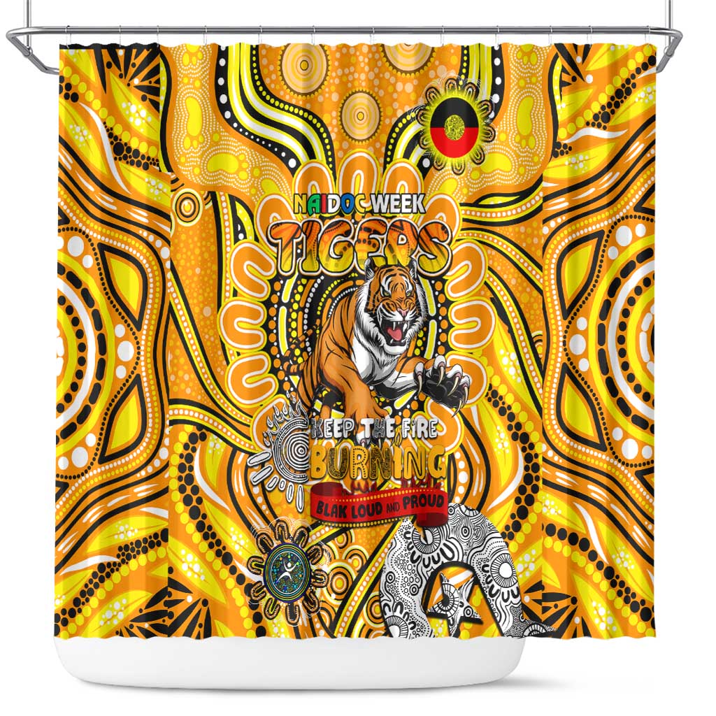 Richmond Tiger NAIDOC Week 2024 Shower Curtain Mascot Football