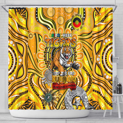 Richmond Tiger NAIDOC Week 2024 Shower Curtain Mascot Football