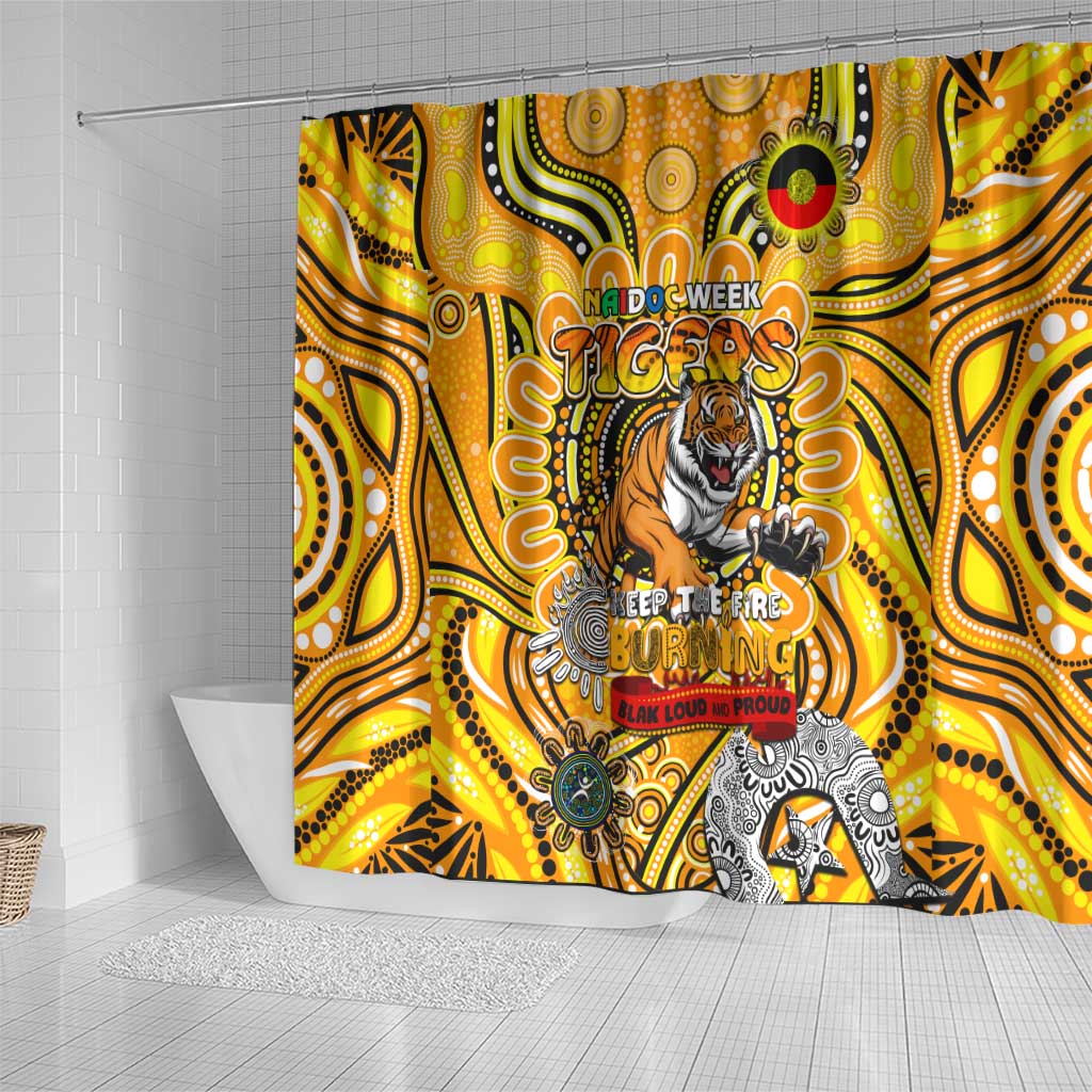 Richmond Tiger NAIDOC Week 2024 Shower Curtain Mascot Football