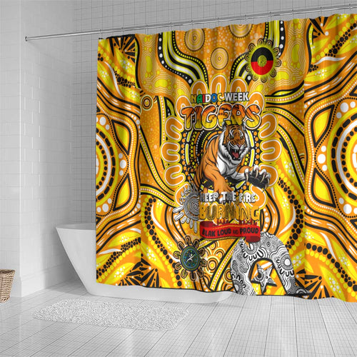 Richmond Tiger NAIDOC Week 2024 Shower Curtain Mascot Football