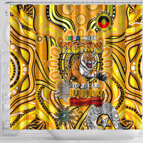 Richmond Tiger NAIDOC Week 2024 Shower Curtain Mascot Football