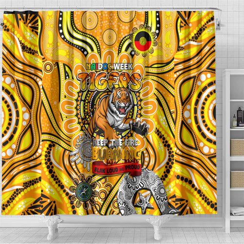 Richmond Tiger NAIDOC Week 2024 Shower Curtain Mascot Football