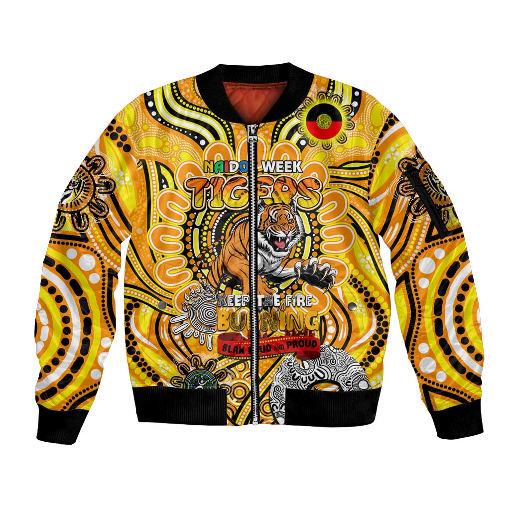 Custom Richmond Tiger NAIDOC Week 2024 Sleeve Zip Bomber Jacket Mascot Football