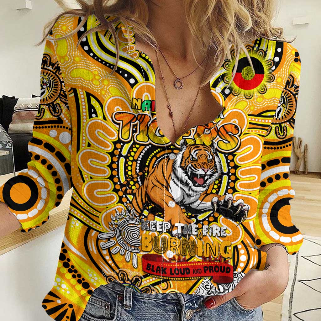 Custom Richmond Tiger NAIDOC Week 2024 Women Casual Shirt Mascot Football