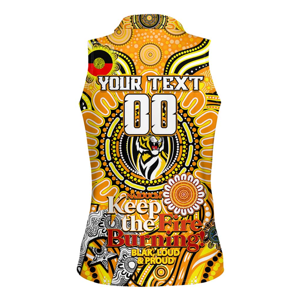 Custom Richmond Tiger NAIDOC Week 2024 Women Sleeveless Polo Shirt Mascot Football
