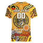 Custom Richmond Tiger NAIDOC Week 2024 Women V-Neck T-Shirt Mascot Football