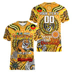 Custom Richmond Tiger NAIDOC Week 2024 Women V-Neck T-Shirt Mascot Football