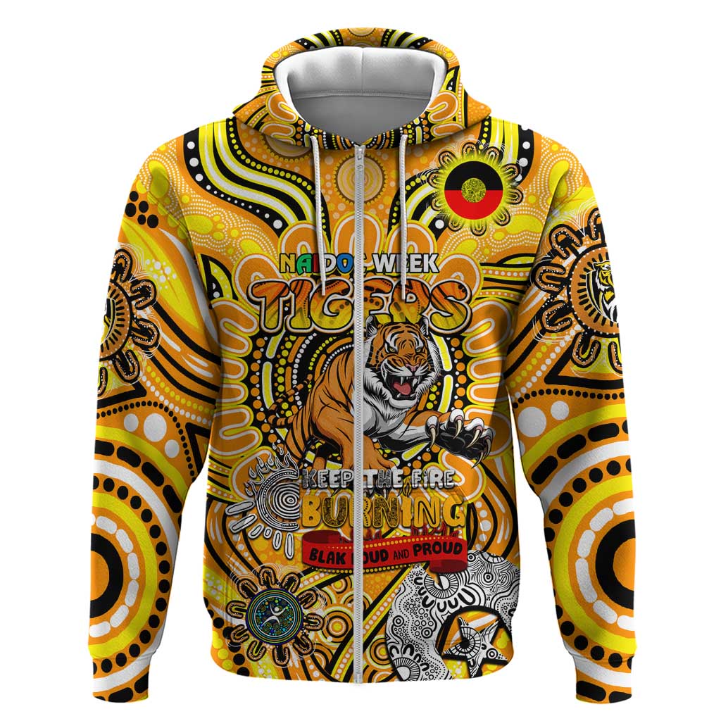 Custom Richmond Tiger NAIDOC Week 2024 Zip Hoodie Mascot Football