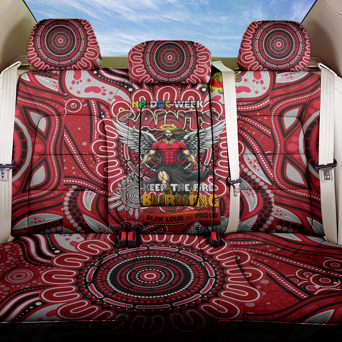 St Kilda Saints NAIDOC Week 2024 Back Car Seat Cover Mascot Football