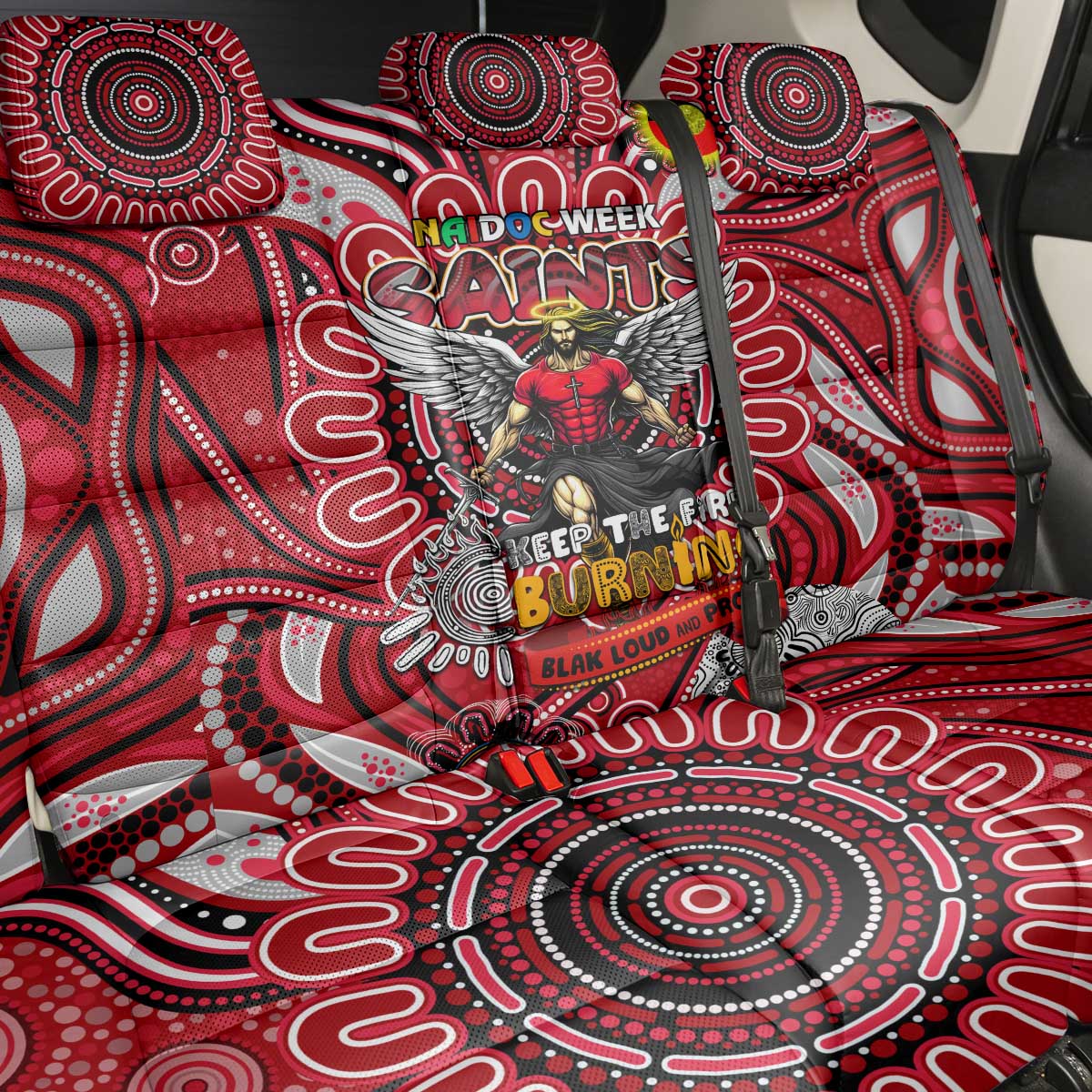 St Kilda Saints NAIDOC Week 2024 Back Car Seat Cover Mascot Football
