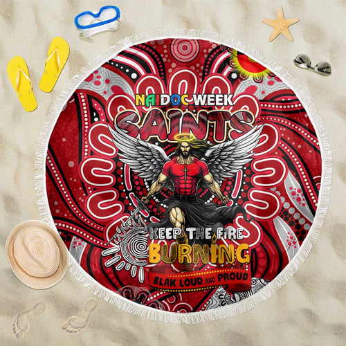 St Kilda Saints NAIDOC Week 2024 Beach Blanket Mascot Football
