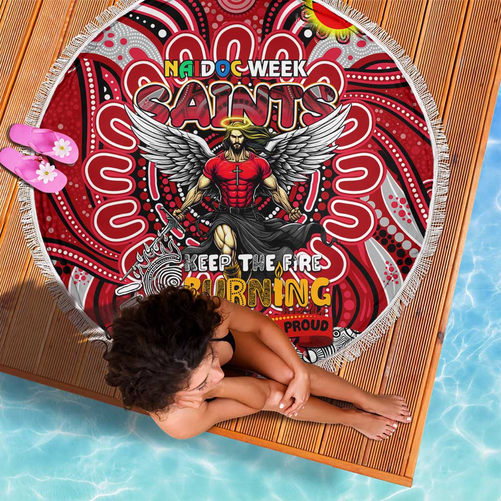 St Kilda Saints NAIDOC Week 2024 Beach Blanket Mascot Football