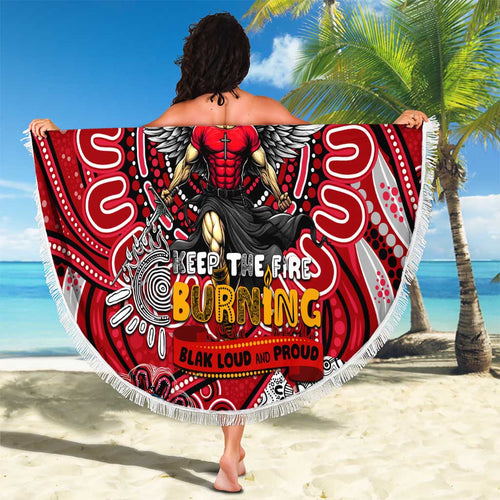 St Kilda Saints NAIDOC Week 2024 Beach Blanket Mascot Football