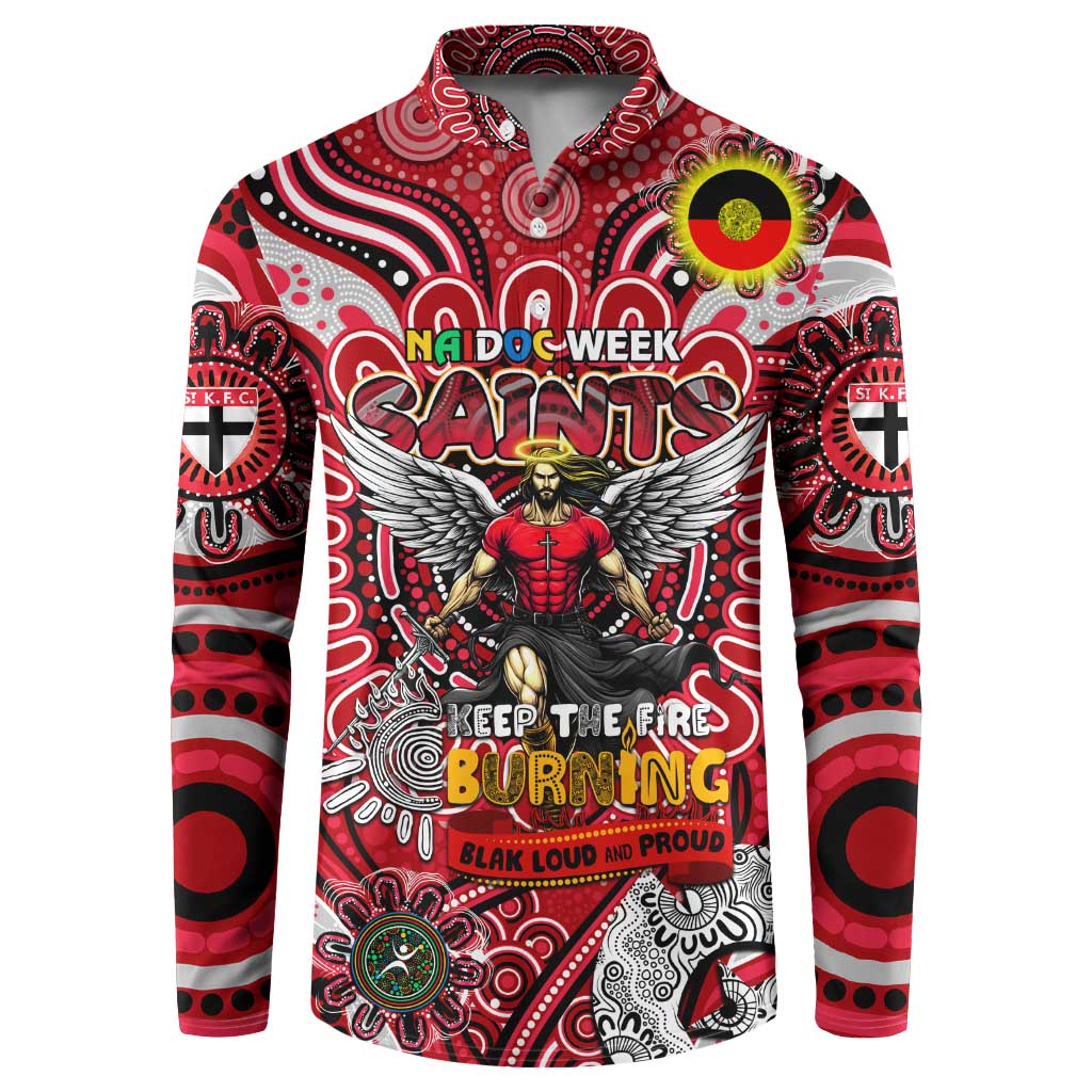 Custom St Kilda Saints NAIDOC Week 2024 Button Sweatshirt Mascot Football