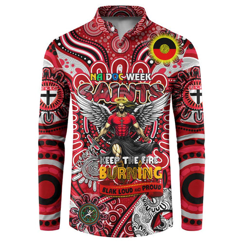 Custom St Kilda Saints NAIDOC Week 2024 Button Sweatshirt Mascot Football