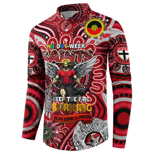 Custom St Kilda Saints NAIDOC Week 2024 Button Sweatshirt Mascot Football